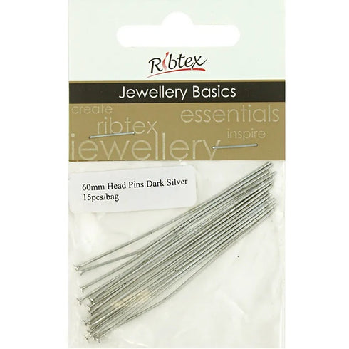 60mm Metal Alloy Head Pins (available in 4 colours)